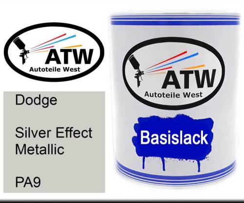 Dodge, Silver Effect Metallic, PA9: 1L Lackdose, von ATW Autoteile West.